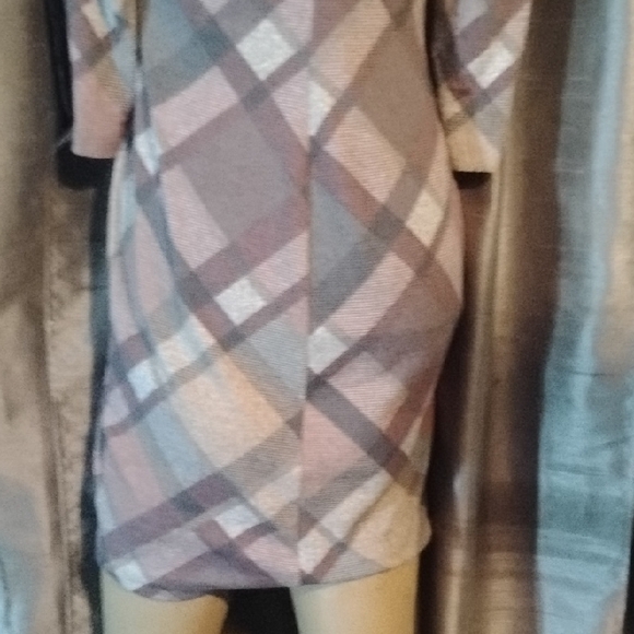 Connected Apparel Plaid Long Sleeve Dress - Picture 5 of 5